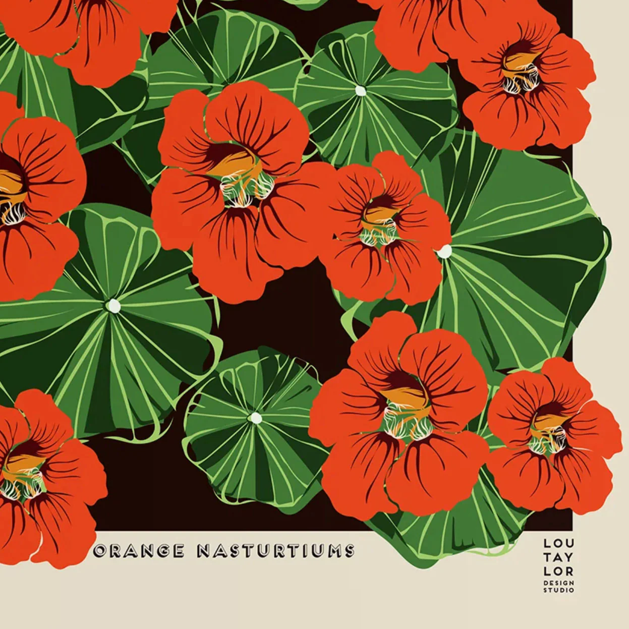 Orange Nasturtiums Print Lou Taylor Design Studio - Image 3